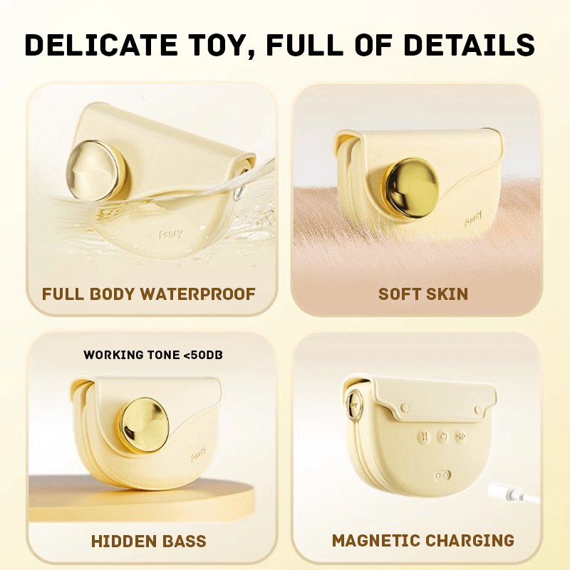 Yellow saddle bag shaped clitoral suction vibrator, photo 4