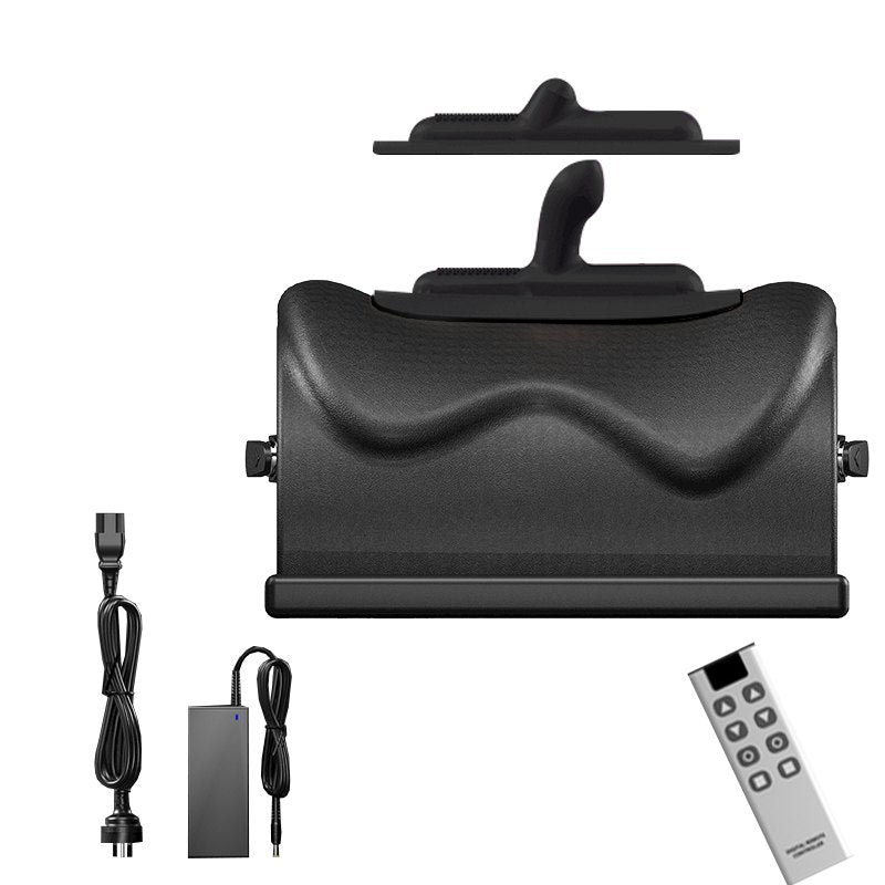 Black headgear (remote control version) black saddle chair vibrating sex machine with thrusting attachment