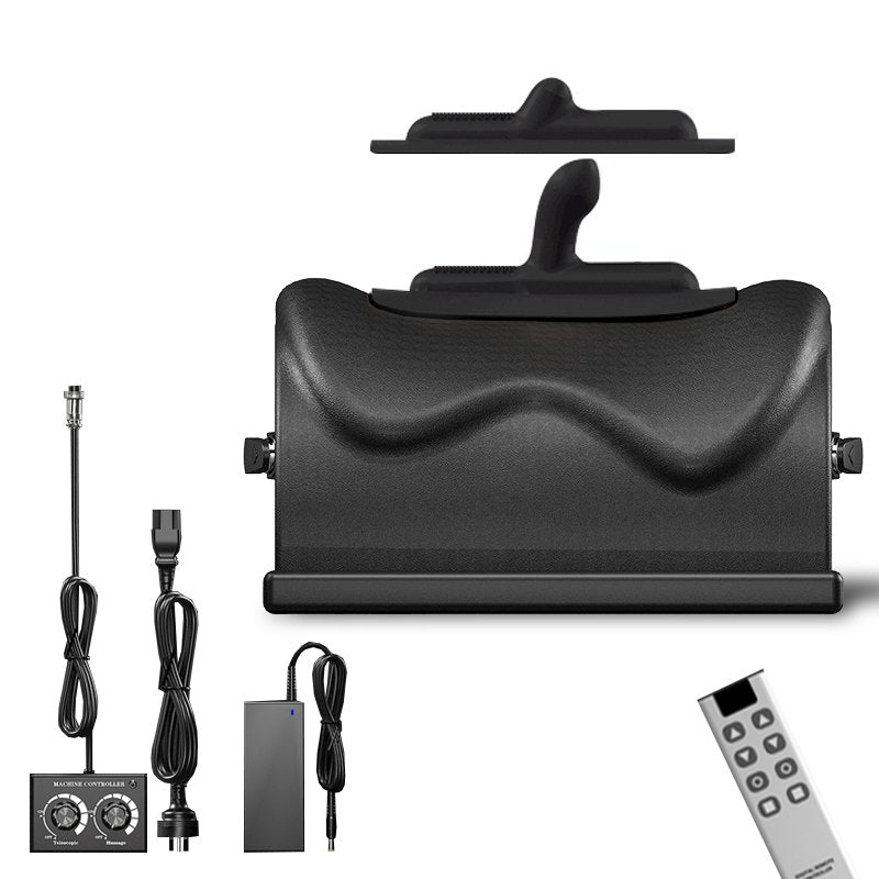 Black headgear (speed-changing remote control version) black saddle chair vibrating sex machine with thrusting attachment