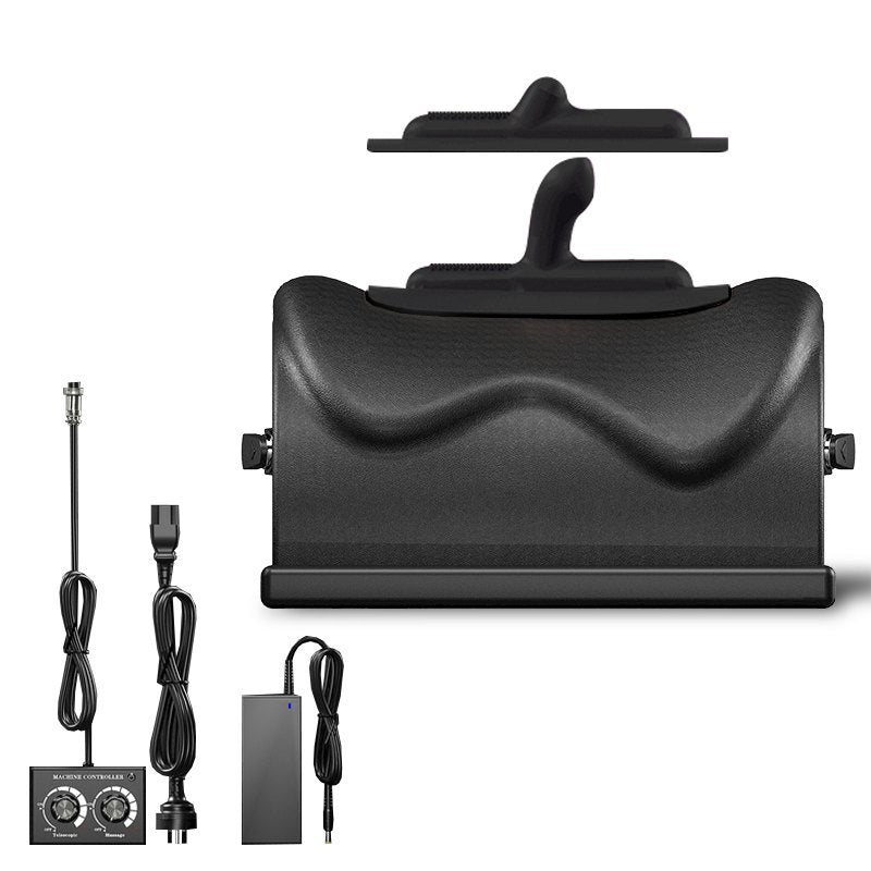 Black headgear (speed-changing version) black saddle chair vibrating sex machine with thrusting attachment