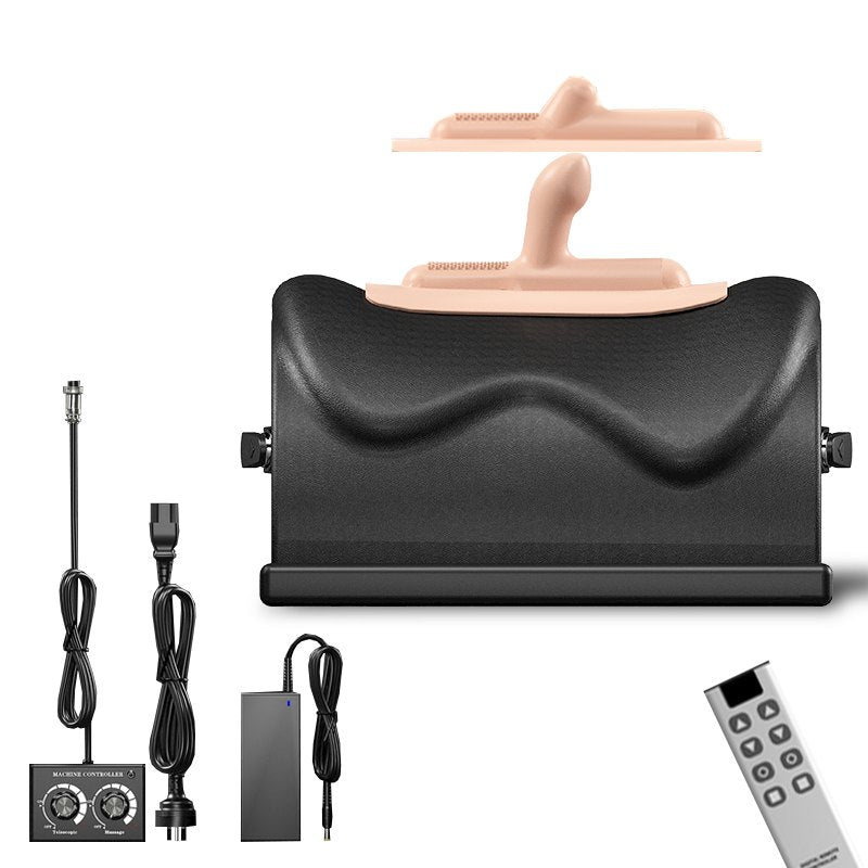 Flesh-colored headgear (speed-changing remote control version) black saddle chair vibrating sex machine with thrusting attachment