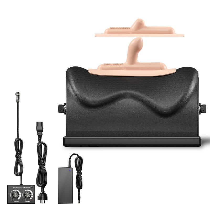 Flesh-colored headgear (speed-changing version) black saddle chair vibrating sex machine with thrusting attachment