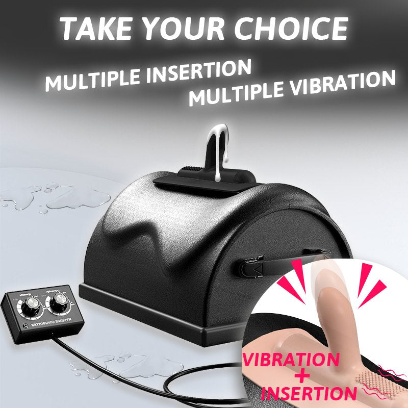 Black saddle chair vibrating sex machine with thrusting attachment, photo 2