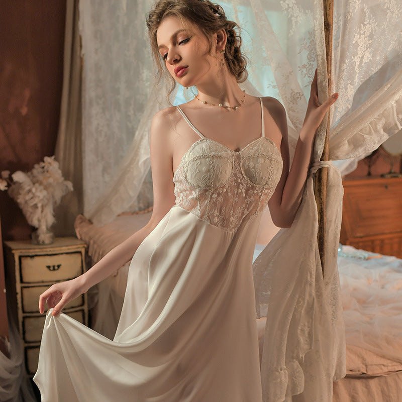 Satin lace halter chemise nightgown, photo 3