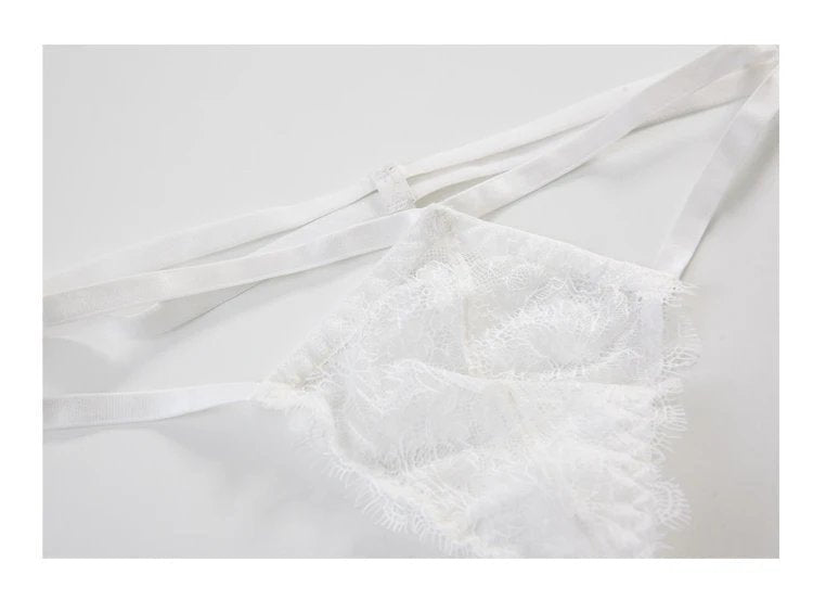 Satin teddy thong contrast trim set, photo 14