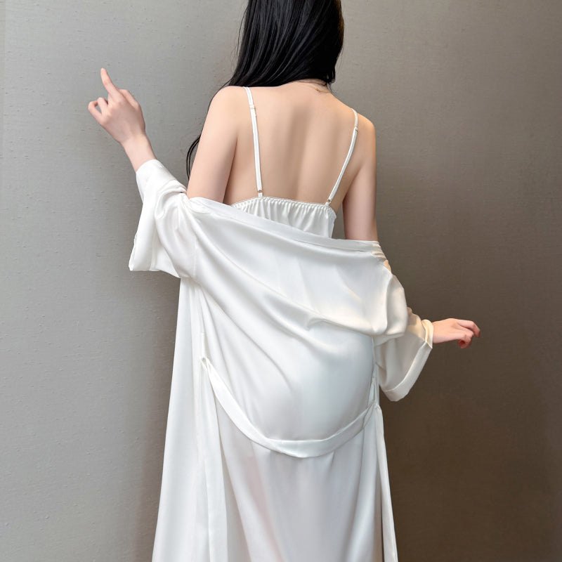 Satin v neck keyhole slip cami nightgown, photo 10