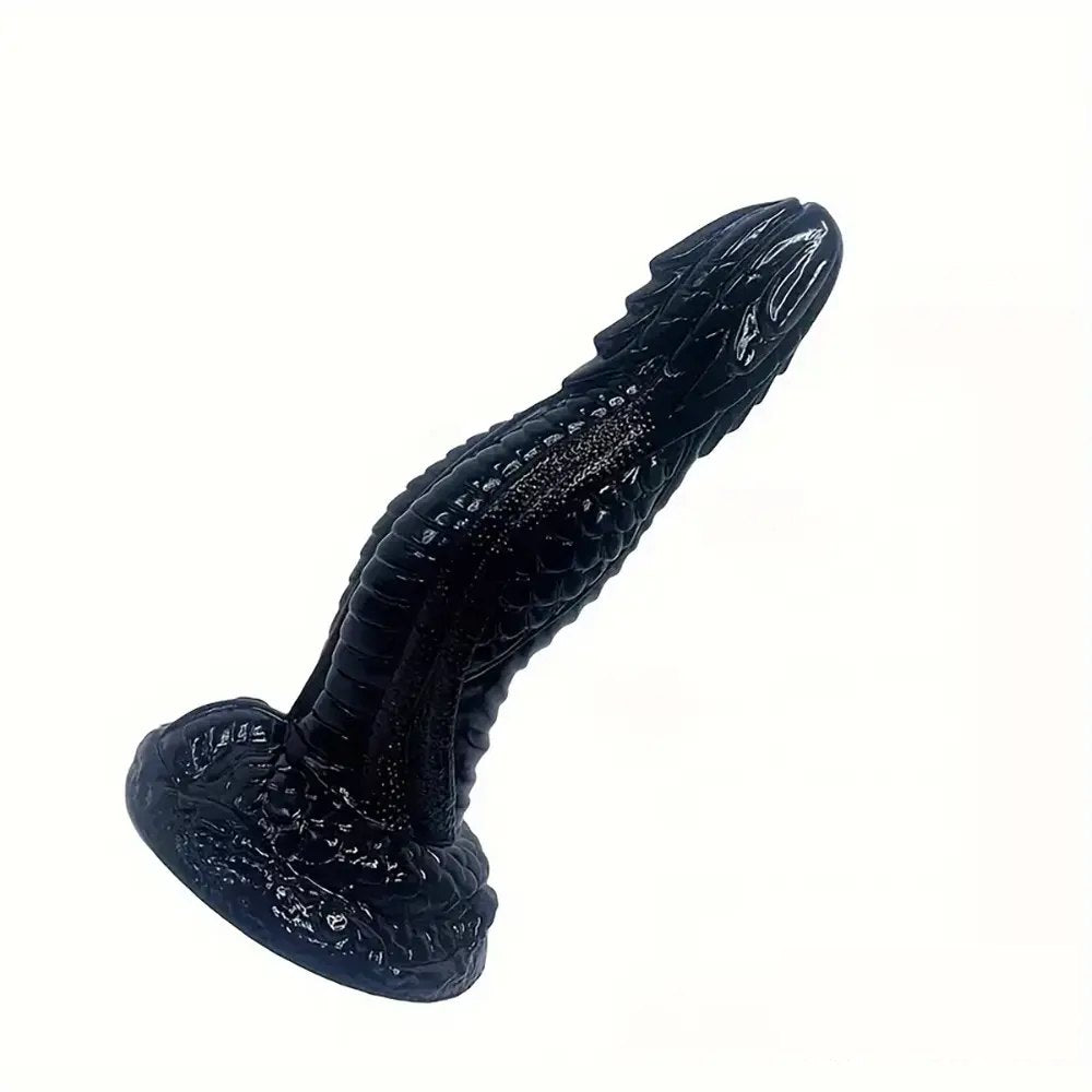 Black scaled dragon fantasy dildo, photo 1