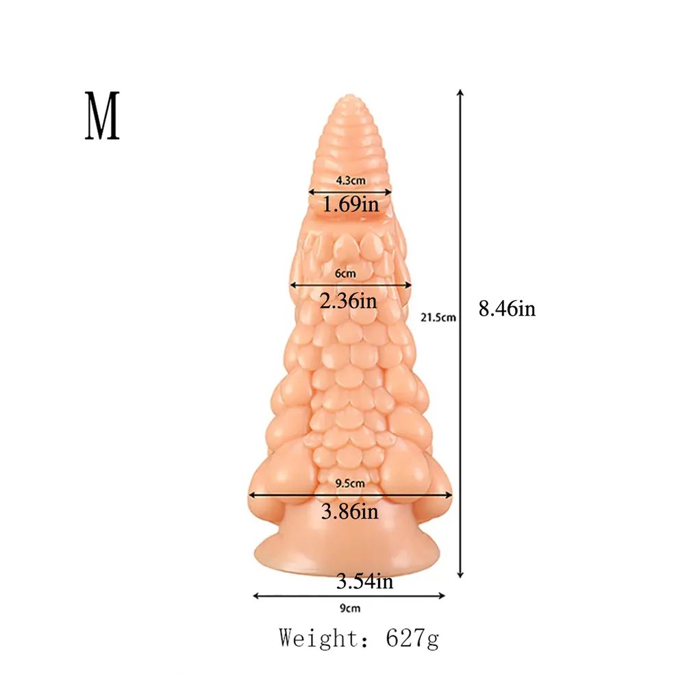 Brown scaled dragon cone fantasy dildo