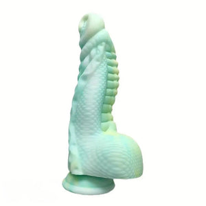 Mint green scaled dragon fantasy dildo, photo 1