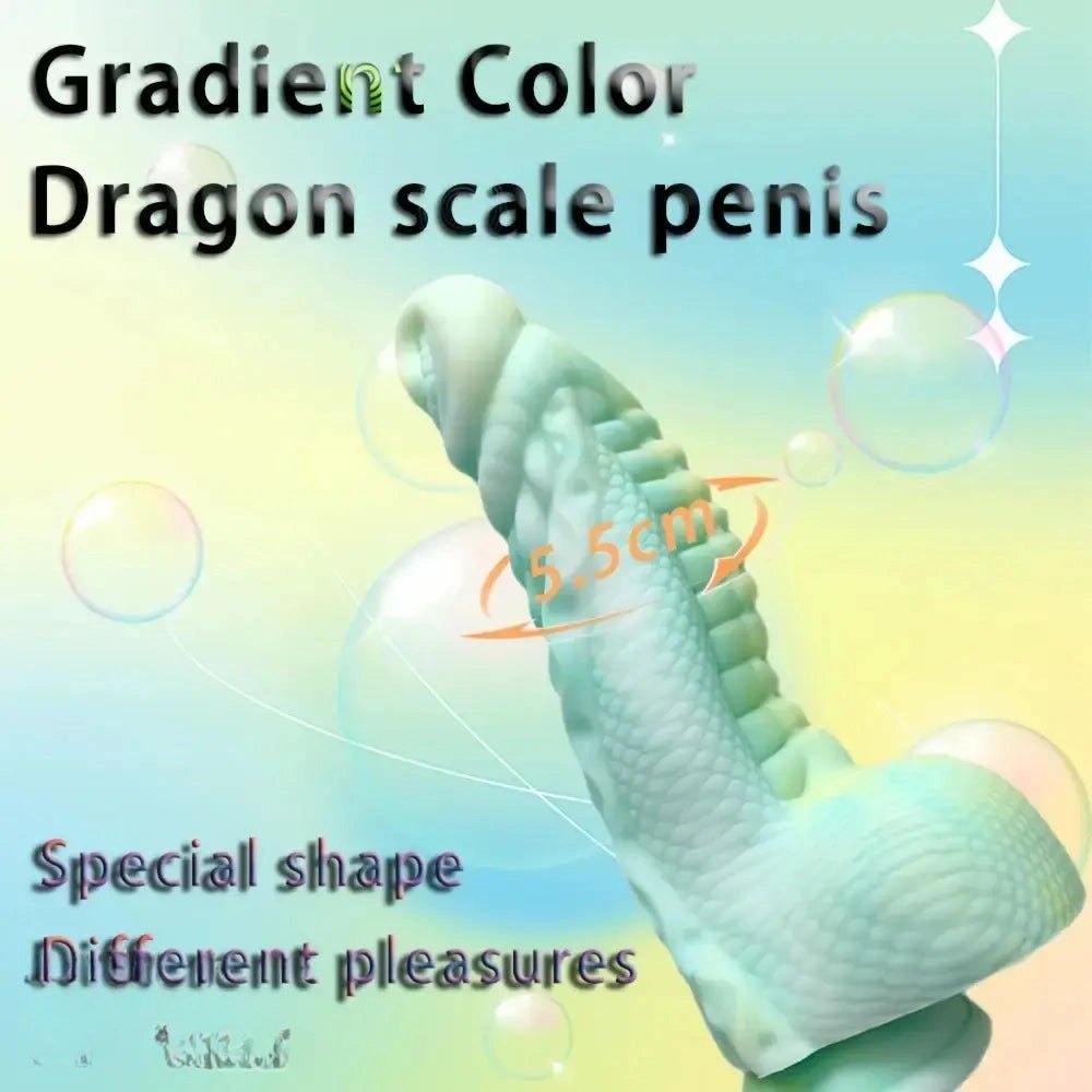 Mint green scaled dragon fantasy dildo, photo 5