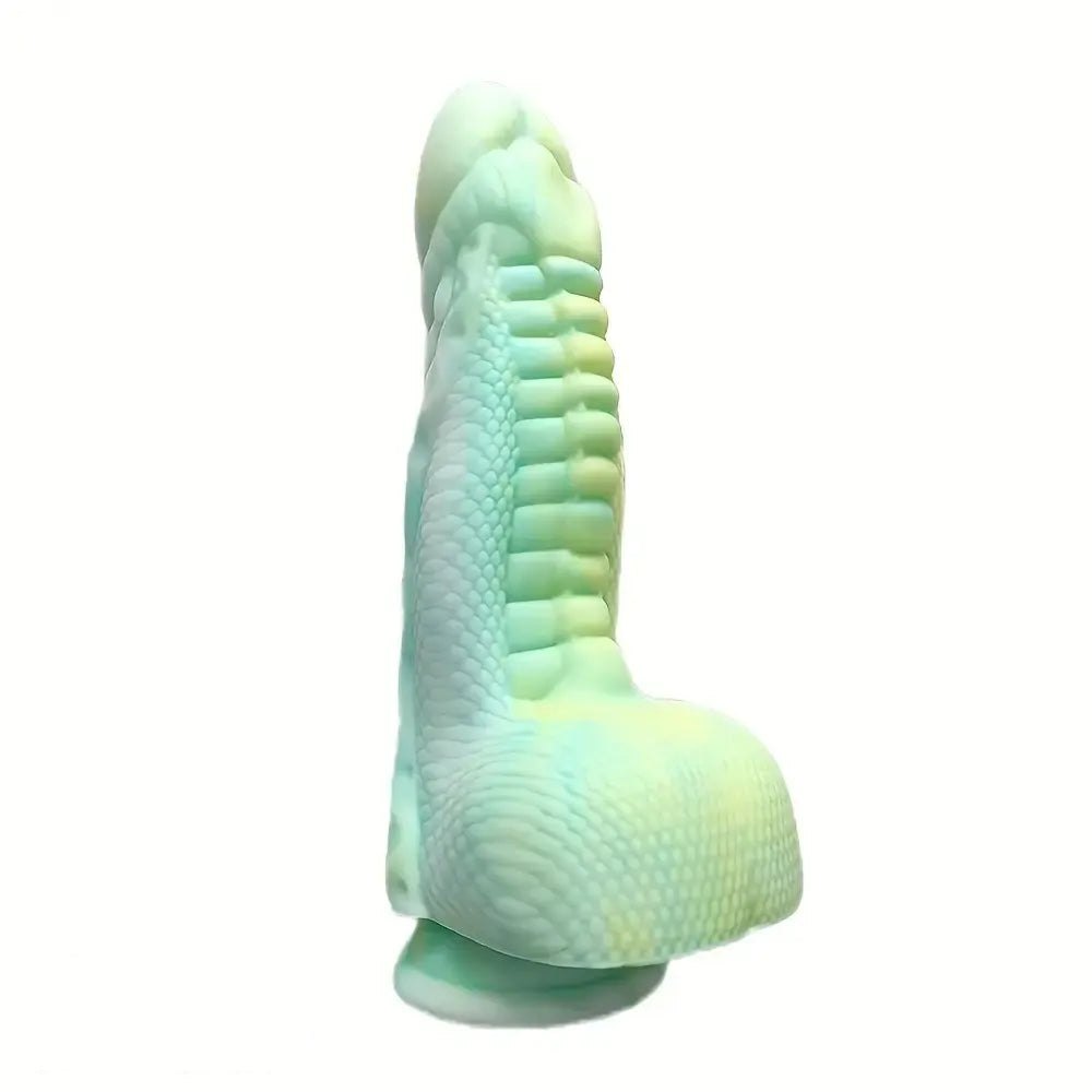 Mint green scaled dragon fantasy dildo, photo 6
