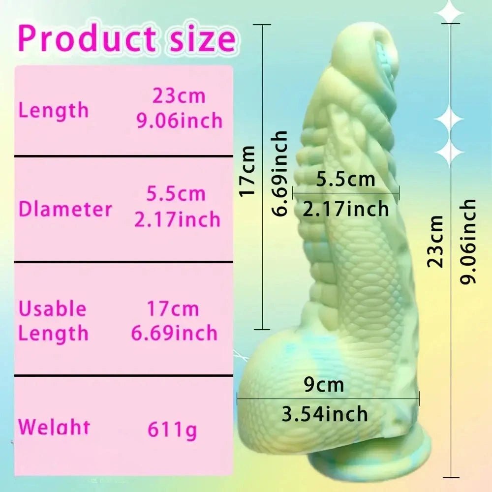 Mint green scaled dragon fantasy dildo, photo 8