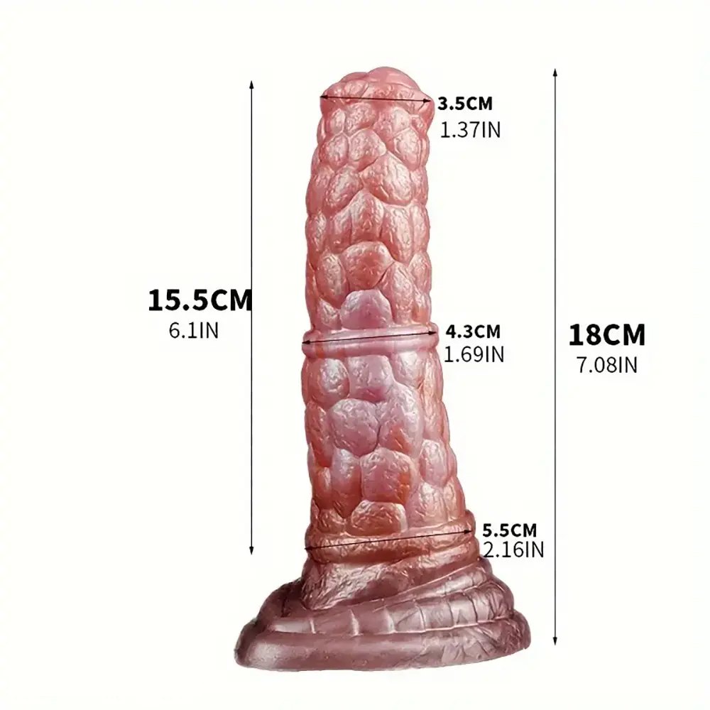 Scaled fantasy dildo with multi-tone texture, photo 8