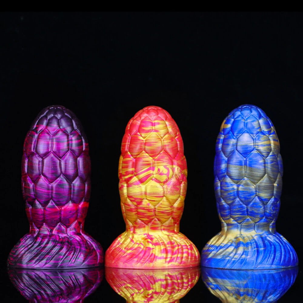 Dragon scale texture liquid silicone anal plug, photo 1