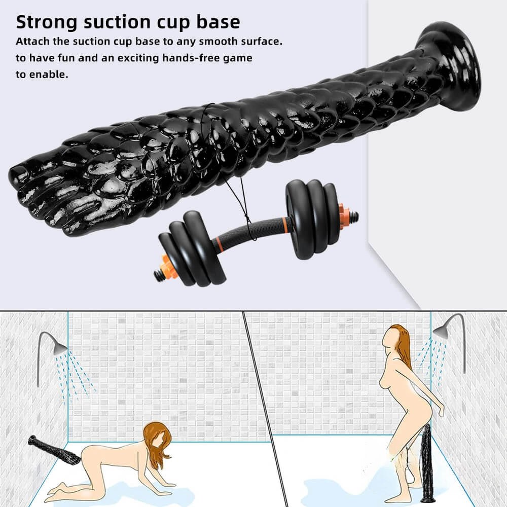 Black scaled hand and foot fantasy dildo, photo 4