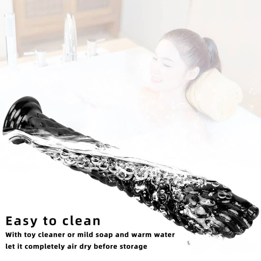 Black scaled hand and foot fantasy dildo, photo 6