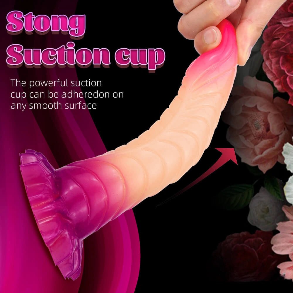 Scaled ombre silicone fantasy dildo, photo 10