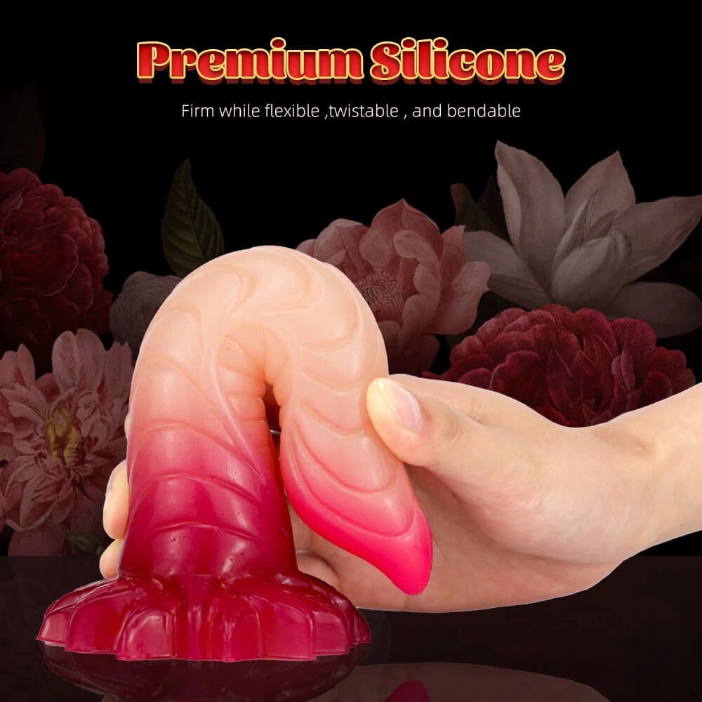 Scaled ombre silicone fantasy dildo, photo 3