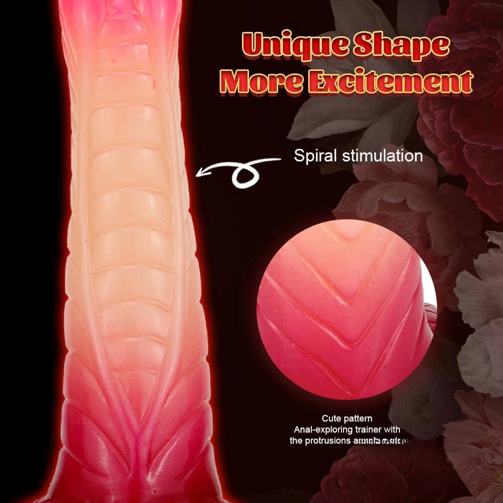 Scaled ombre silicone fantasy dildo, photo 5