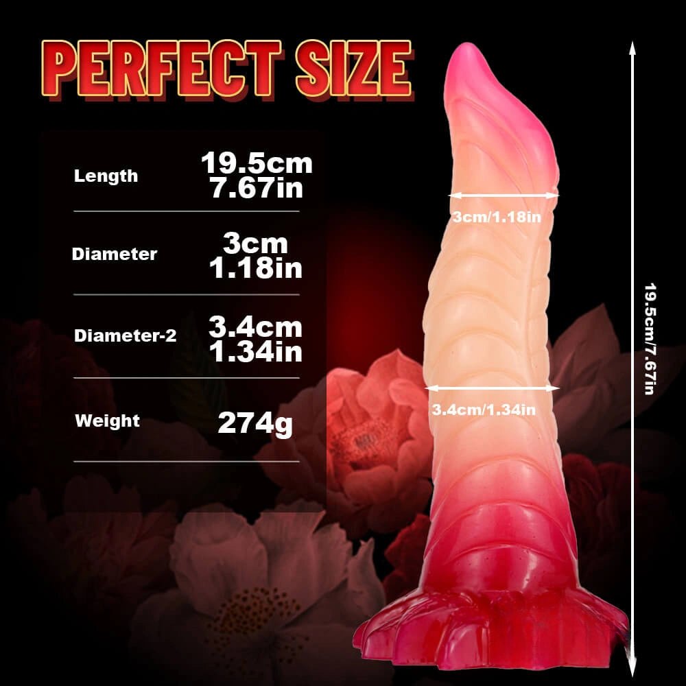 Scaled ombre silicone fantasy dildo, photo 7