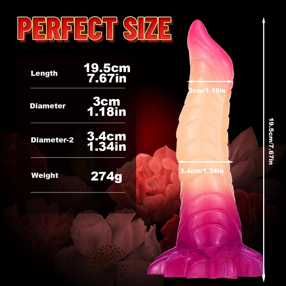 Scaled ombre silicone fantasy dildo, photo 9