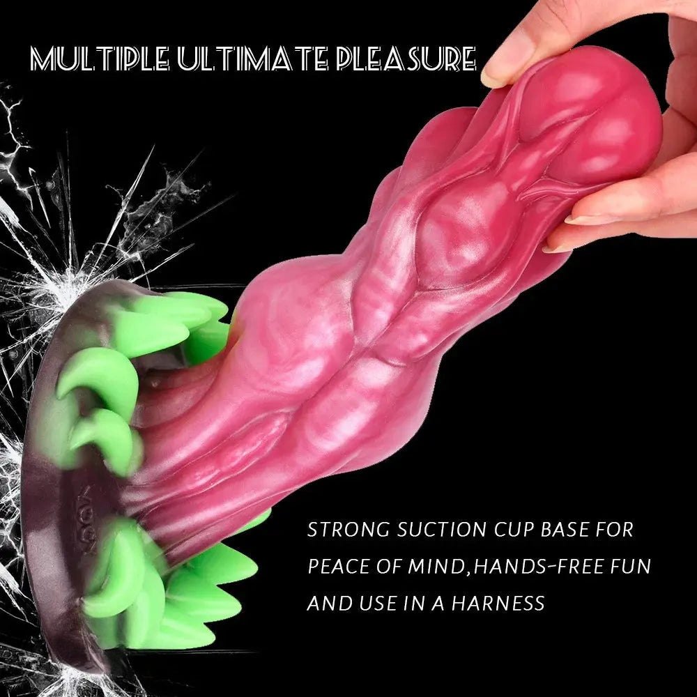 Pink scaled knot silicone animal dildo, photo 3