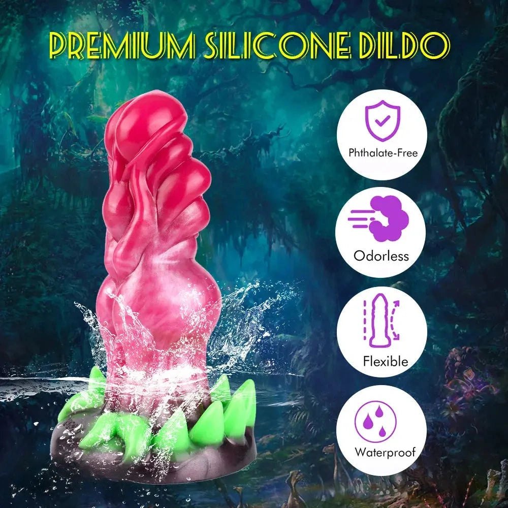 Pink scaled knot silicone animal dildo, photo 7