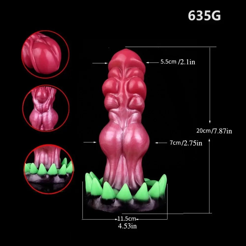 Pink scaled knot silicone animal dildo, photo 8