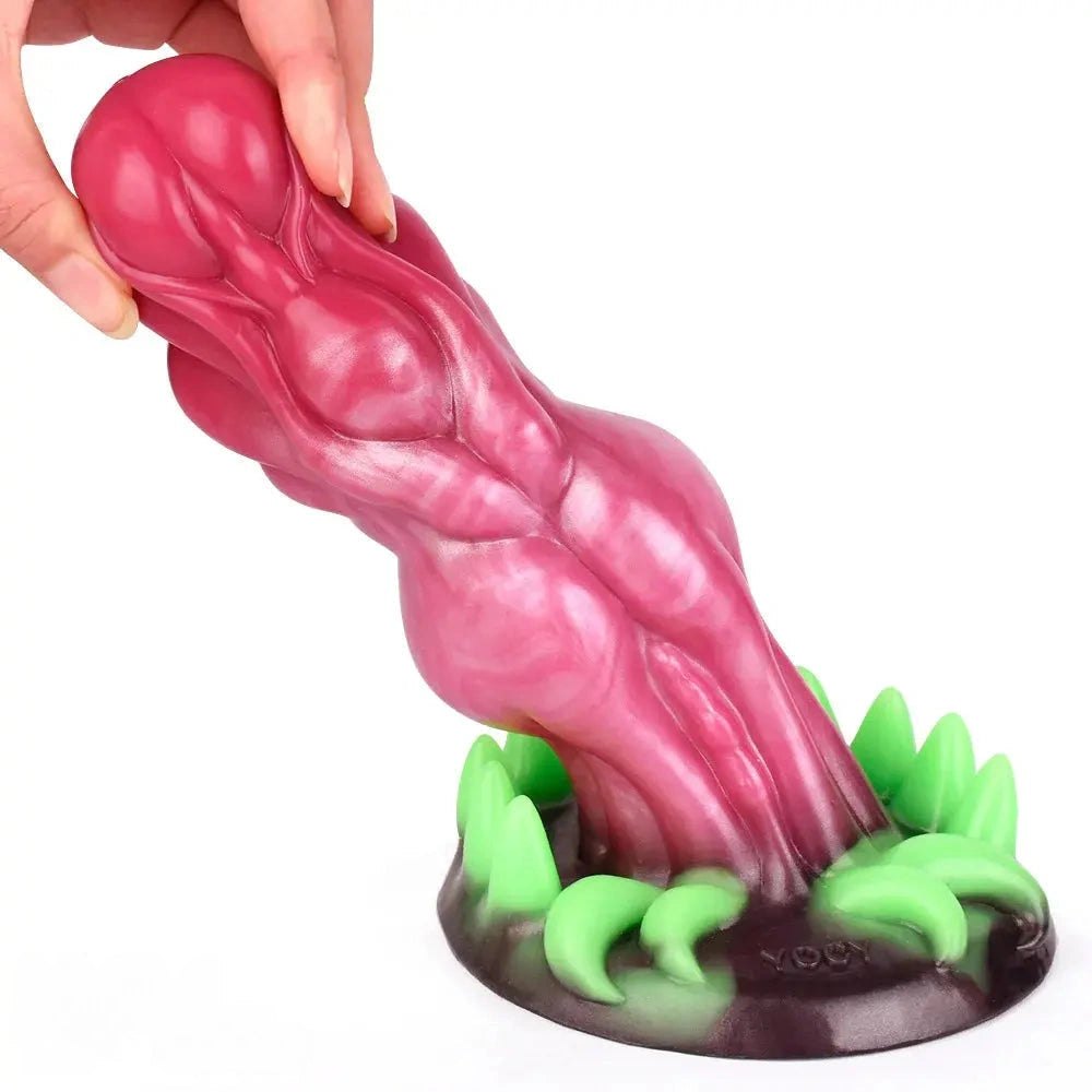 Pink scaled knot silicone animal dildo, photo 9