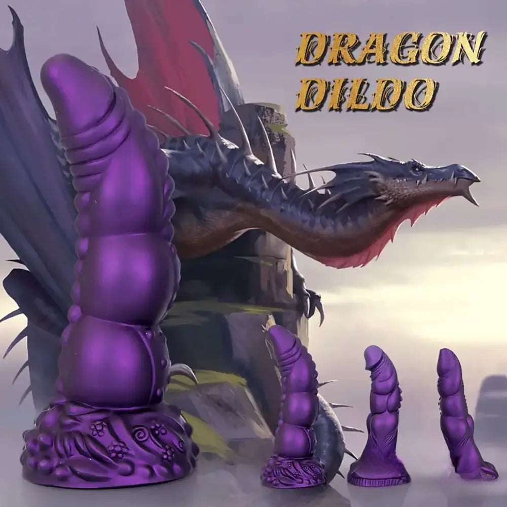 Purple scaled silicone dragon fantasy dildo, photo 1