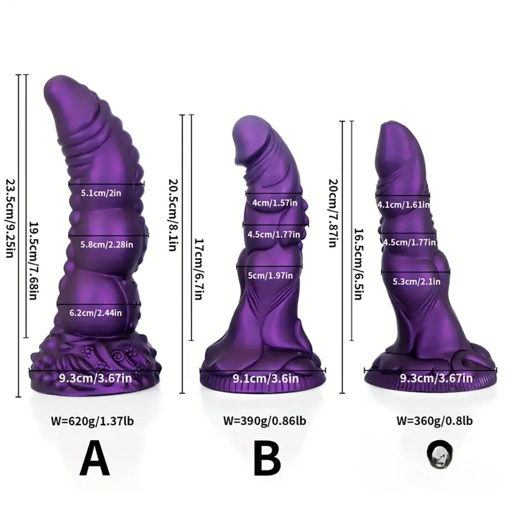 Purple scaled silicone dragon fantasy dildo, photo 12