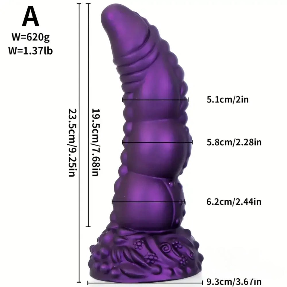 Purple scaled silicone dragon fantasy dildo, photo 13
