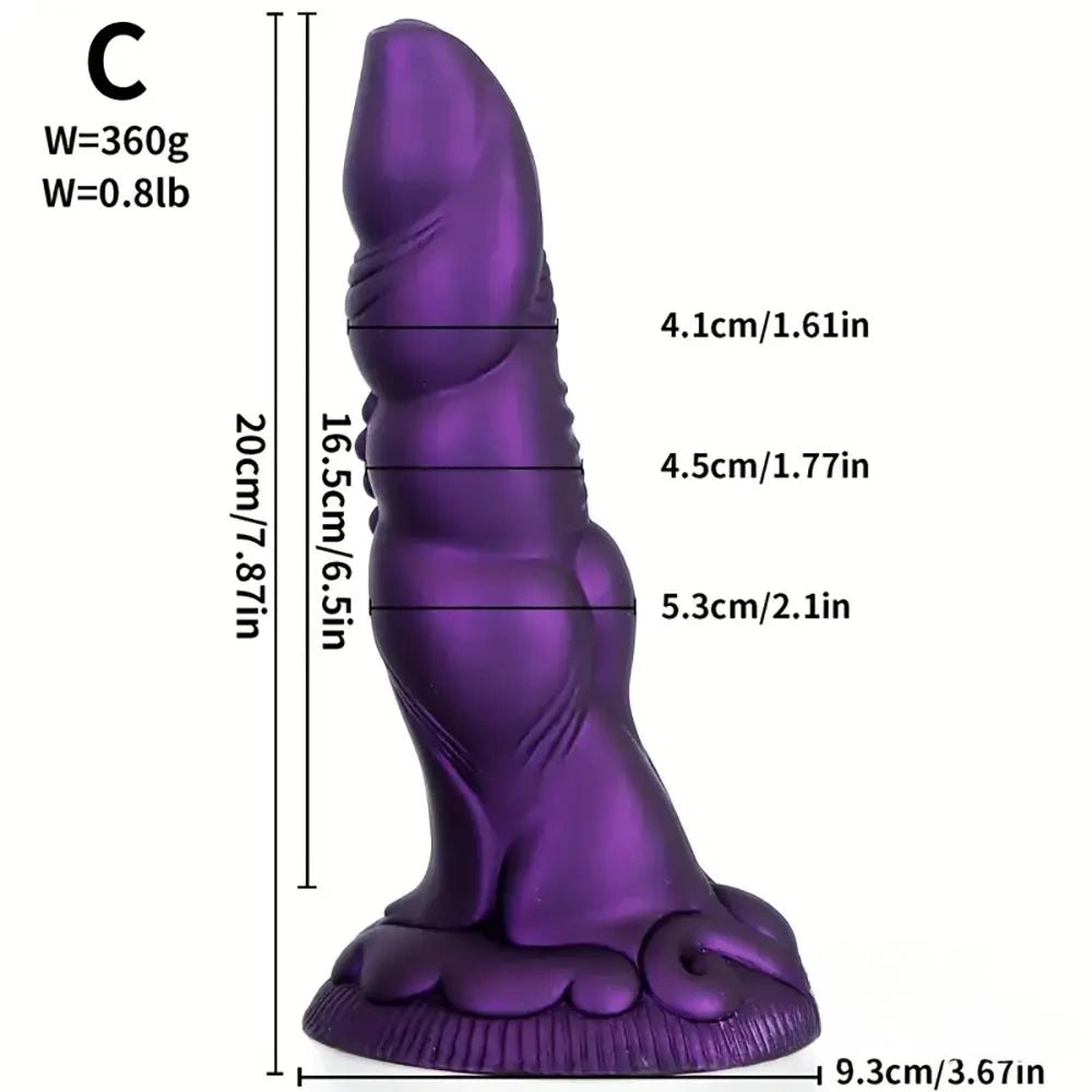 Purple scaled silicone dragon fantasy dildo, photo 14