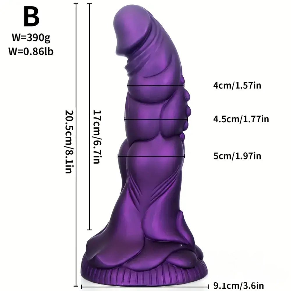 Purple scaled silicone dragon fantasy dildo, photo 15