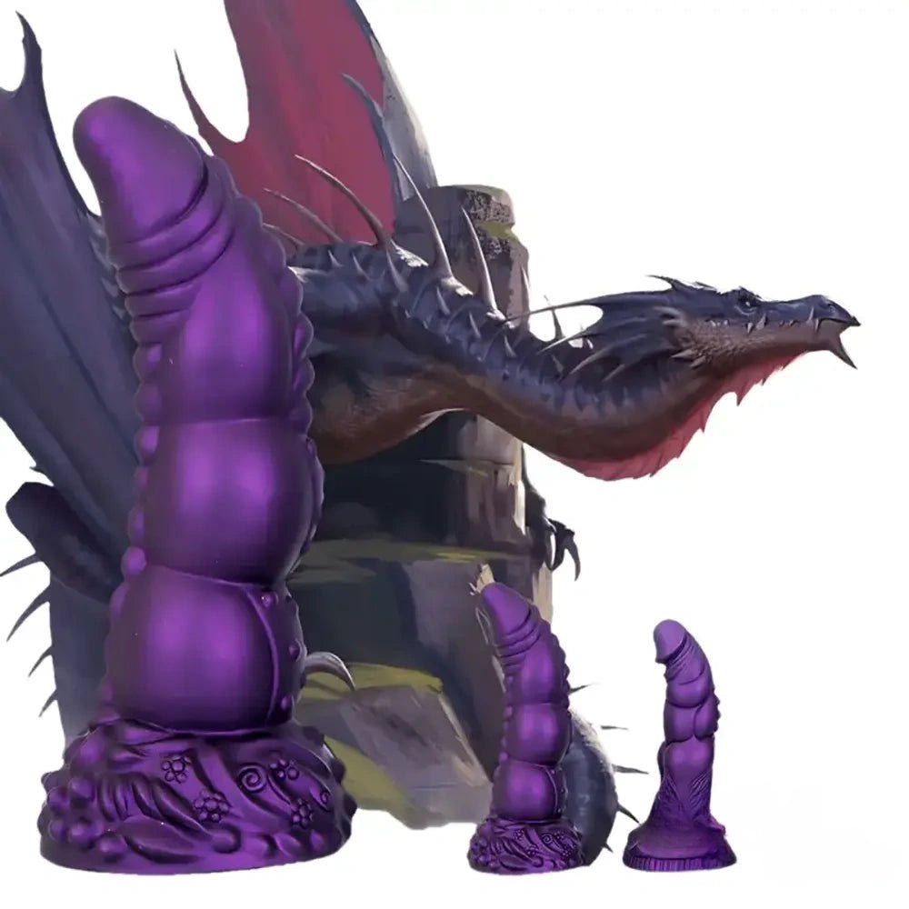 Purple scaled silicone dragon fantasy dildo, photo 2