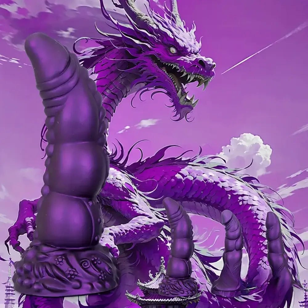 Purple scaled silicone dragon fantasy dildo, photo 3