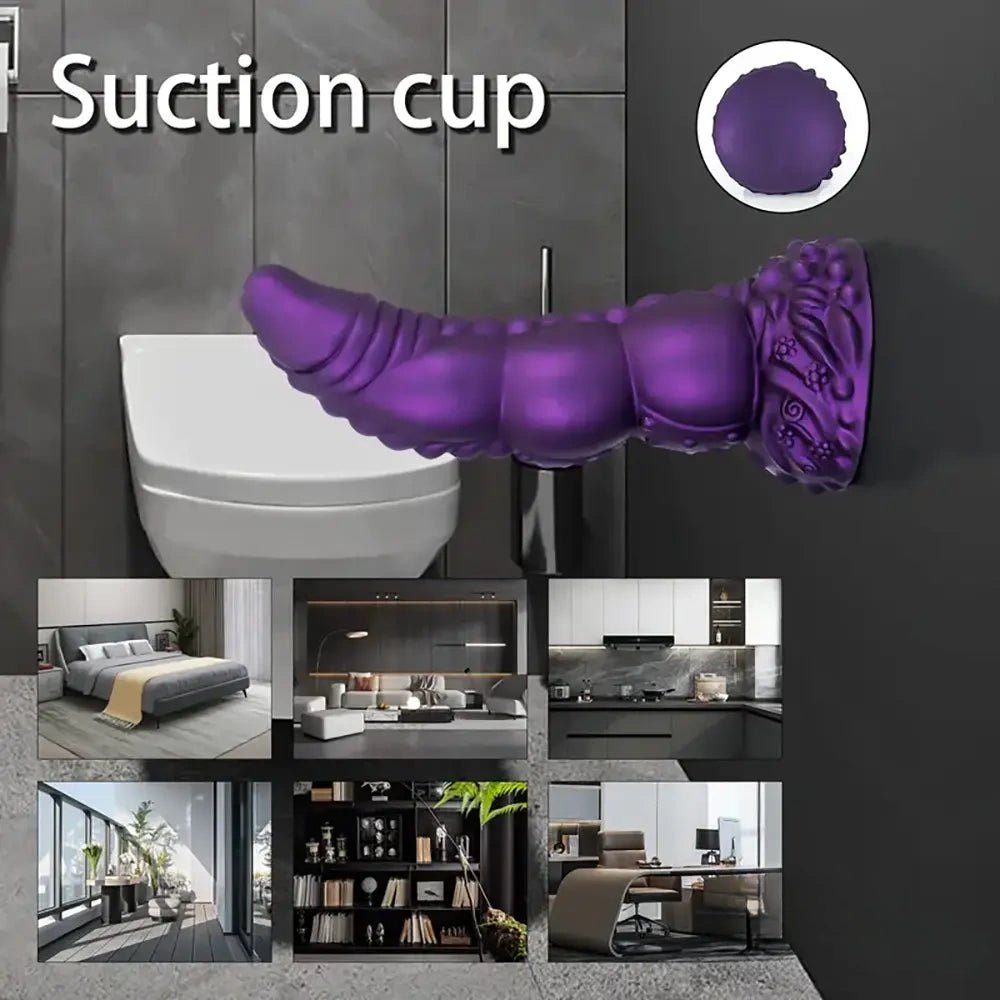 Purple scaled silicone dragon fantasy dildo, photo 4