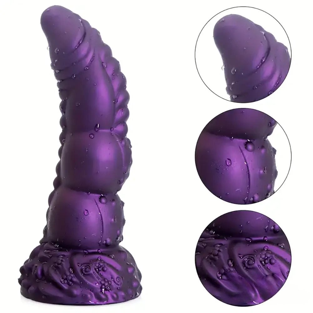 Purple scaled silicone dragon fantasy dildo, photo 7