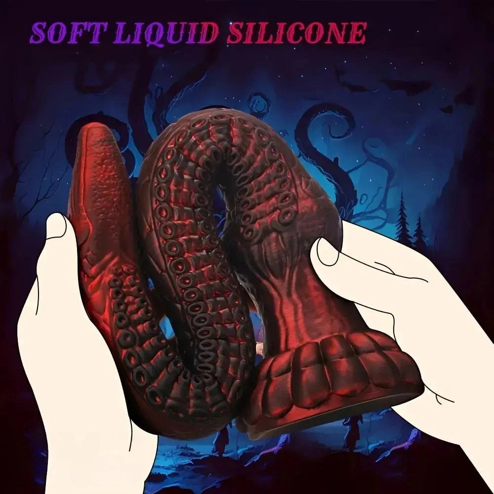 Red and black scaled dragon fantasy dildo, photo 4