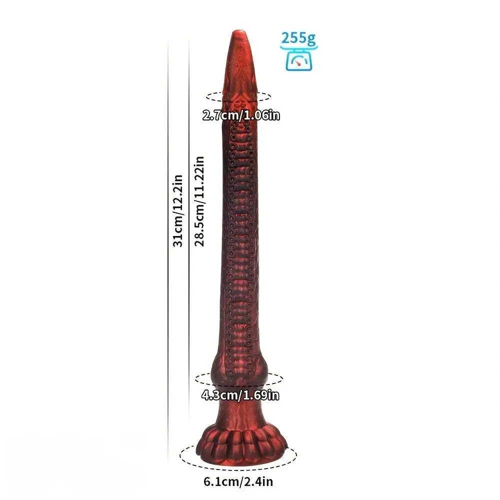 Red and black scaled dragon fantasy dildo, photo 5
