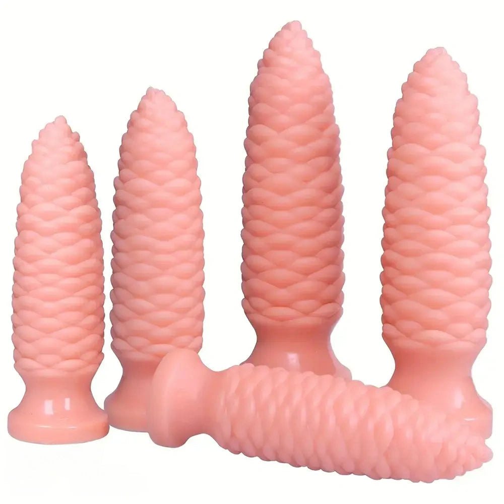 Scaly ridged PVC anal dildo with tapered tip, photo 1