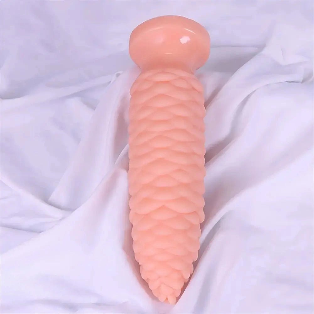 Scaly ridged PVC anal dildo with tapered tip, photo 11