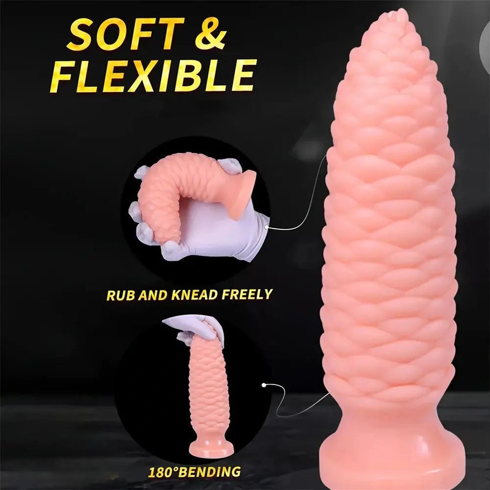 Scaly ridged PVC anal dildo with tapered tip, photo 15