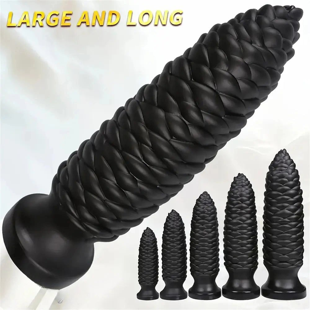Scaly ridged PVC anal dildo with tapered tip, photo 3