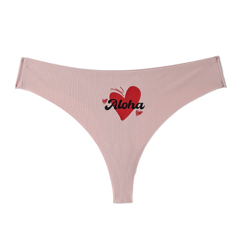 Pink seamless heart hipster cotton panty