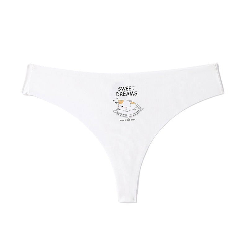 White seamless heart hipster cotton panty