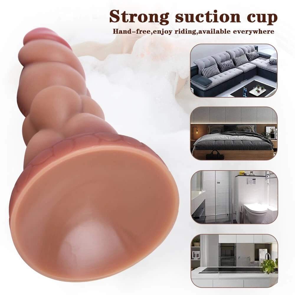 Segmented anal dildo with flared round base, photo 5