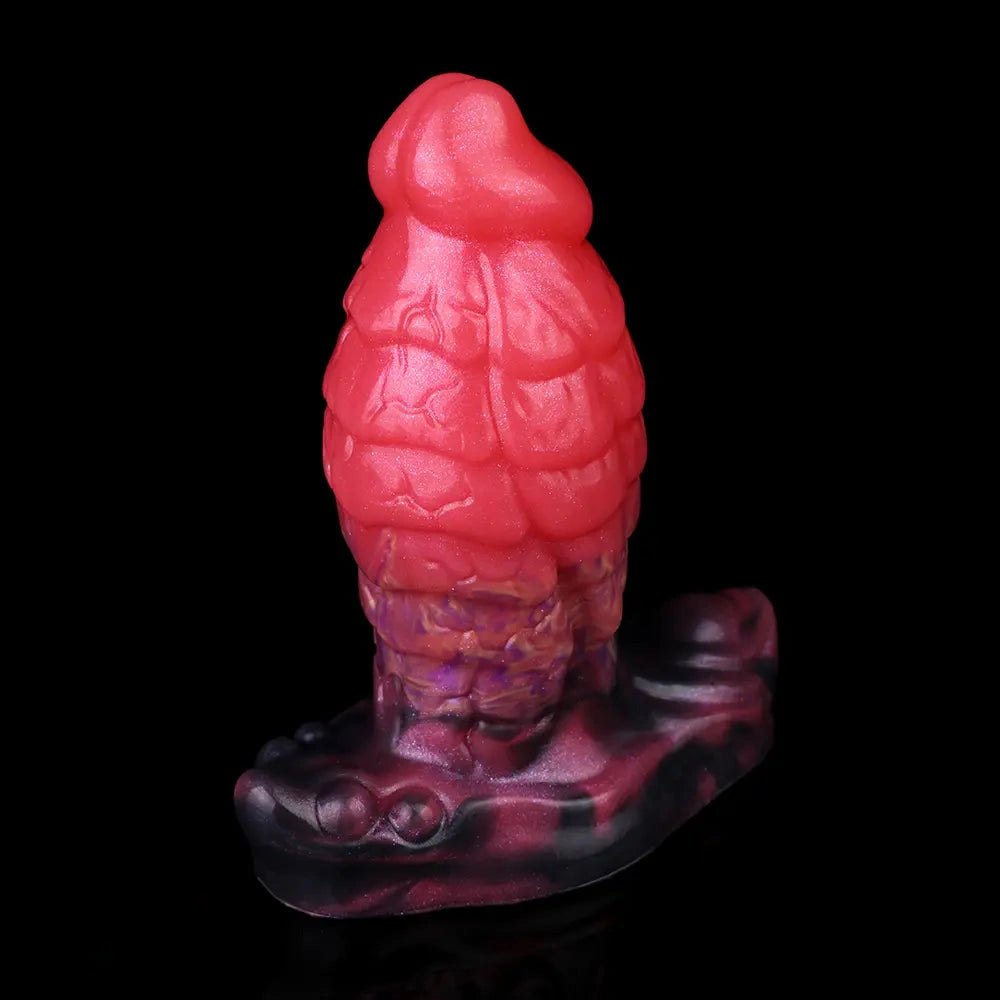 Red segmented fantasy dildo, photo 11