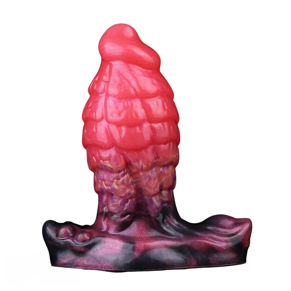 Red segmented fantasy dildo, photo 3