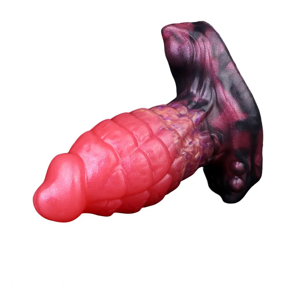 Red segmented fantasy dildo, photo 7